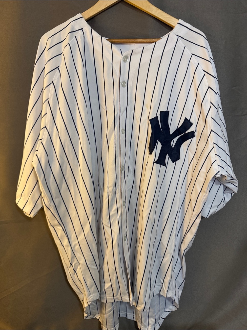 MLB New York Yankees Joe DiMaggio Pinstripe Button-Up Jersey - White & Navy